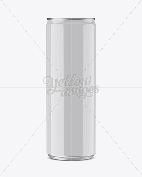 250ml Aluminium Can With Glossy Finish Mockup (Eye-Level Shot) - Free