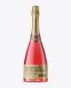 Pink Champagne Bottle Mockup - Front View