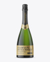 Green Glass Champagne Bottle Mockup - Front View