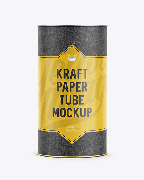 Medium Kraft Paper Tube w/ a Paper Label - Front View