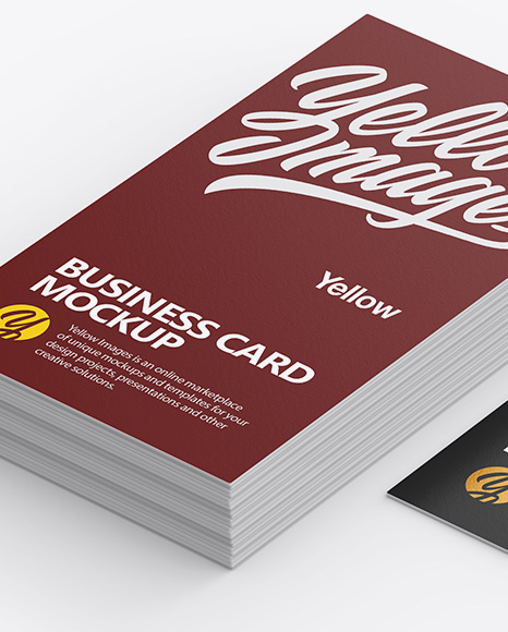 Stack of Paper Business Cards Mockup