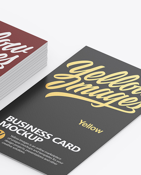 Stack of Paper Business Cards Mockup