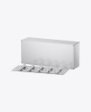 Glossy Paper Box & Pills Blister Mockup - Half Side View (High-Angle Shot)