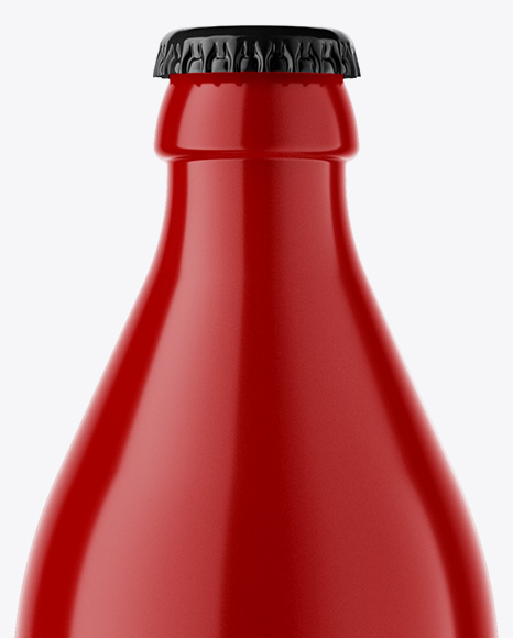 Glossy Ceramic Beer Bottle Mockup