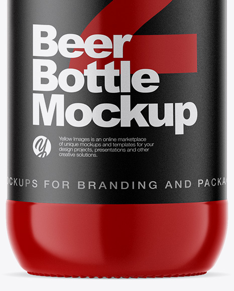 Glossy Ceramic Beer Bottle Mockup