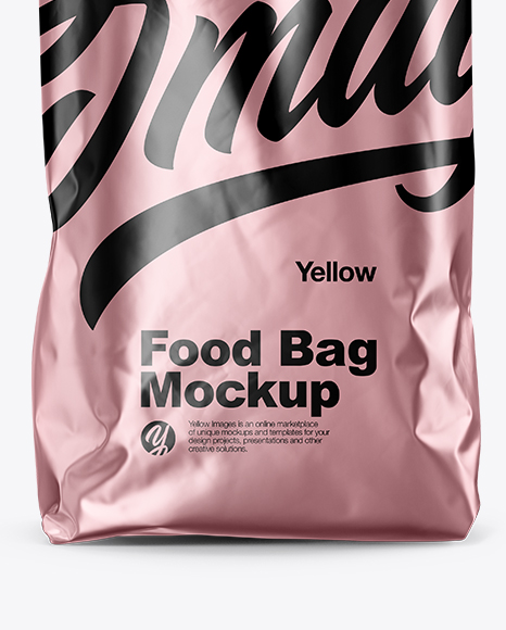 Matte Metallic Food Bag Mockup