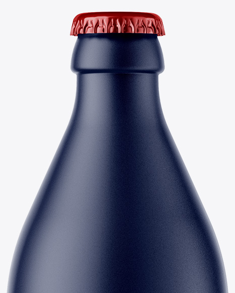 Matte Ceramic Beer Bottle Mockup