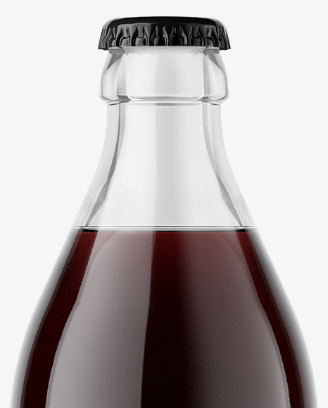 Clear Glass Bottle With Brown Ale Mockup