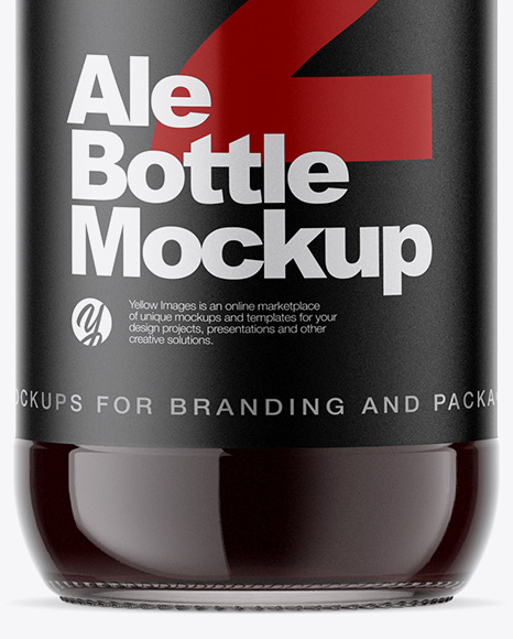 Clear Glass Bottle With Brown Ale Mockup