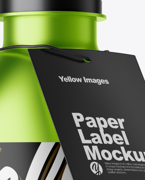 Matte Metallic Bottle w/ Label Mockup