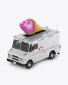 Ice Cream Food Truck Mockup - Half Side View (High-Angle Shot)