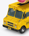 Ice Cream Food Truck Mockup - Half Side View (High-Angle Shot)