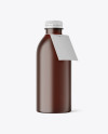 Amber Bottle w/ Kraft Label Mockup