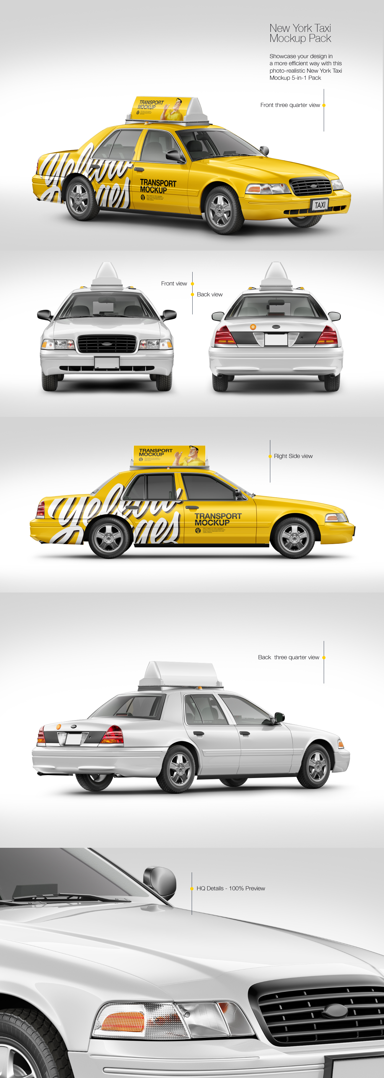 New York Taxi Mockup Pack New York Taxi Mockup Pack