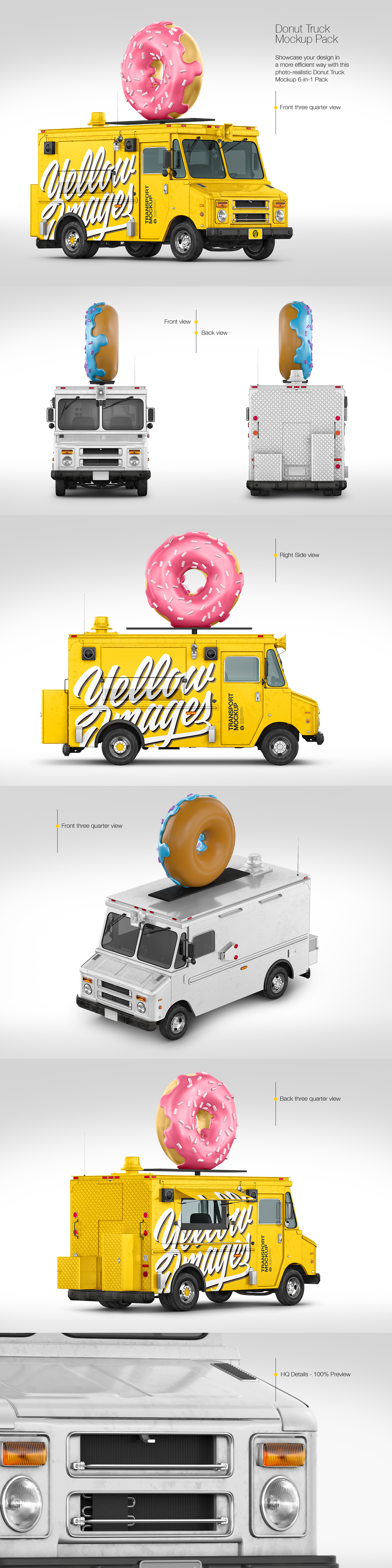 Foodtruck with Donut Mockup Pack Foodtruck with Donut Mockup Pack