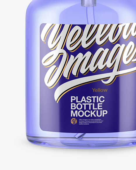 Clear Cosmetic Bottle with Pump Mockup Clear Cosmetic Bottle with Pump Mockup
