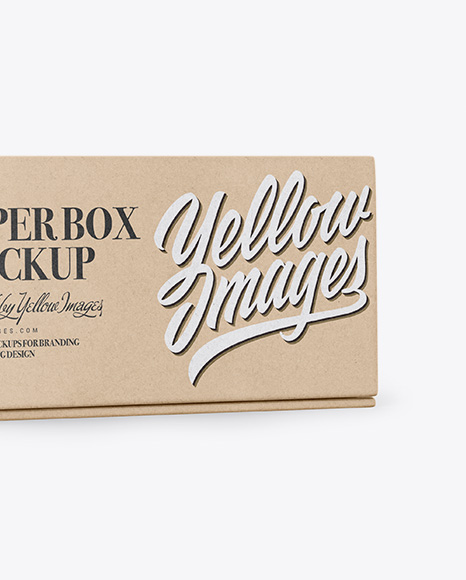 Kraft Paper Box Mockup - Half Side View