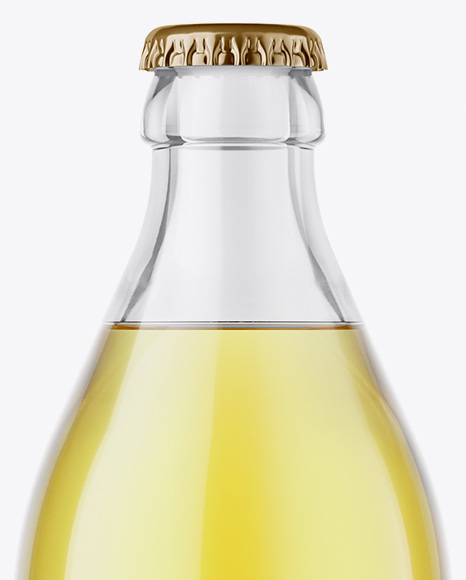 Clear Glass Bottle With Lemonade Mockup