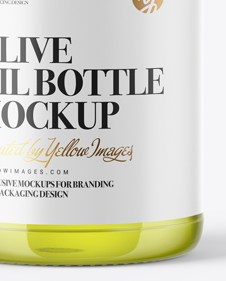 600ml Clear Glass Olive Oil Bottle Mockup