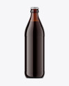 Amber Glass Bottle With Dark Beer Mockup