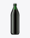 Green Glass Bottle With Dark Beer Mockup