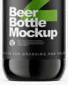 Green Glass Bottle With Dark Beer Mockup