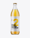 Clear Glass Bottle With Lager Beer Mockup