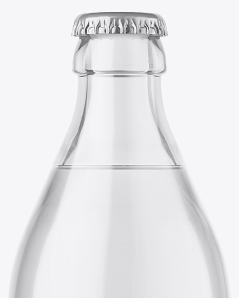 Clear Glass Bottle With Water Mockup