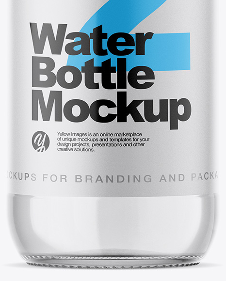 Clear Glass Bottle With Water Mockup