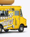 Hot Dog Truck Mockup - Back Half Side View