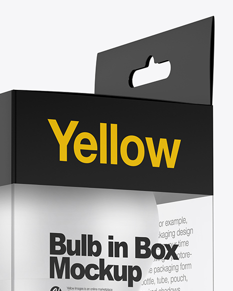 LED Bulb in Box Mockup