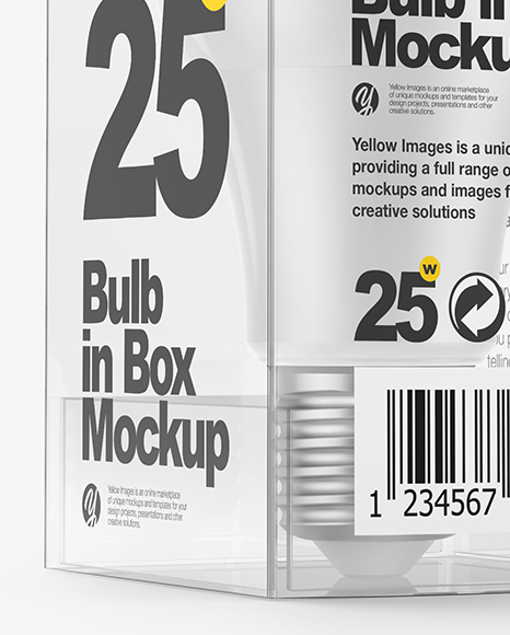 LED Bulb in Box Mockup