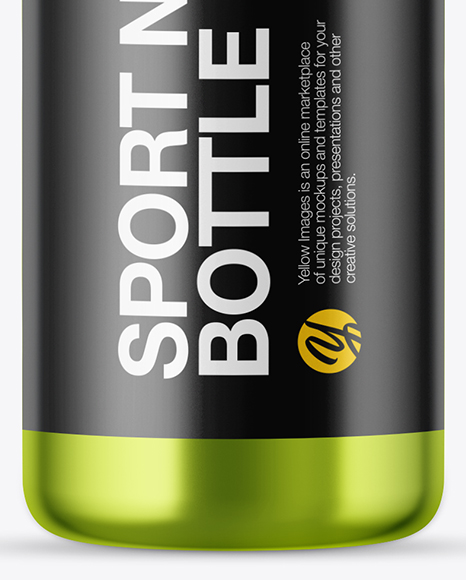Metallized Sport Nutrition Bottle Mockup