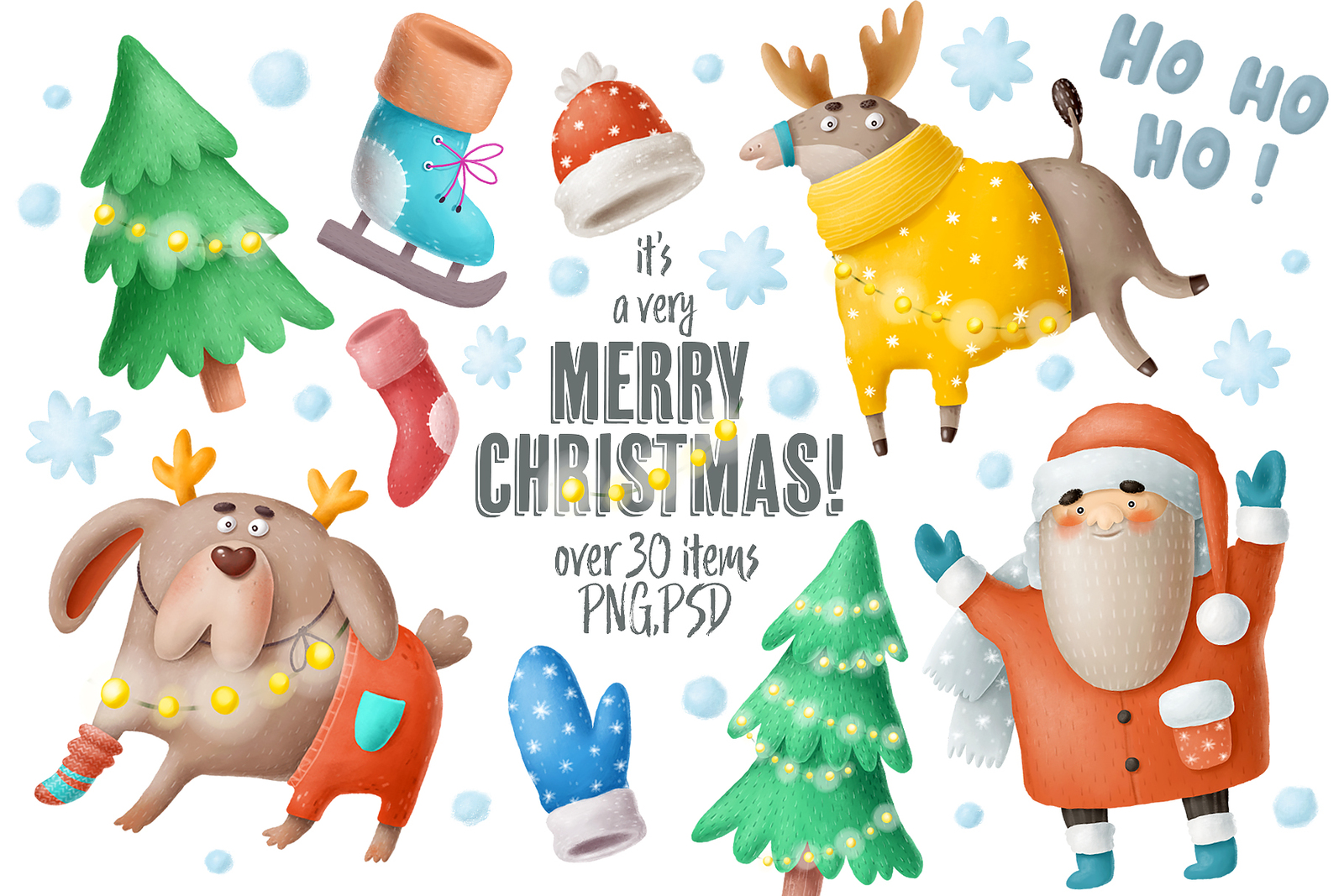 Set of Christmas illustrations Set of Christmas illustrations