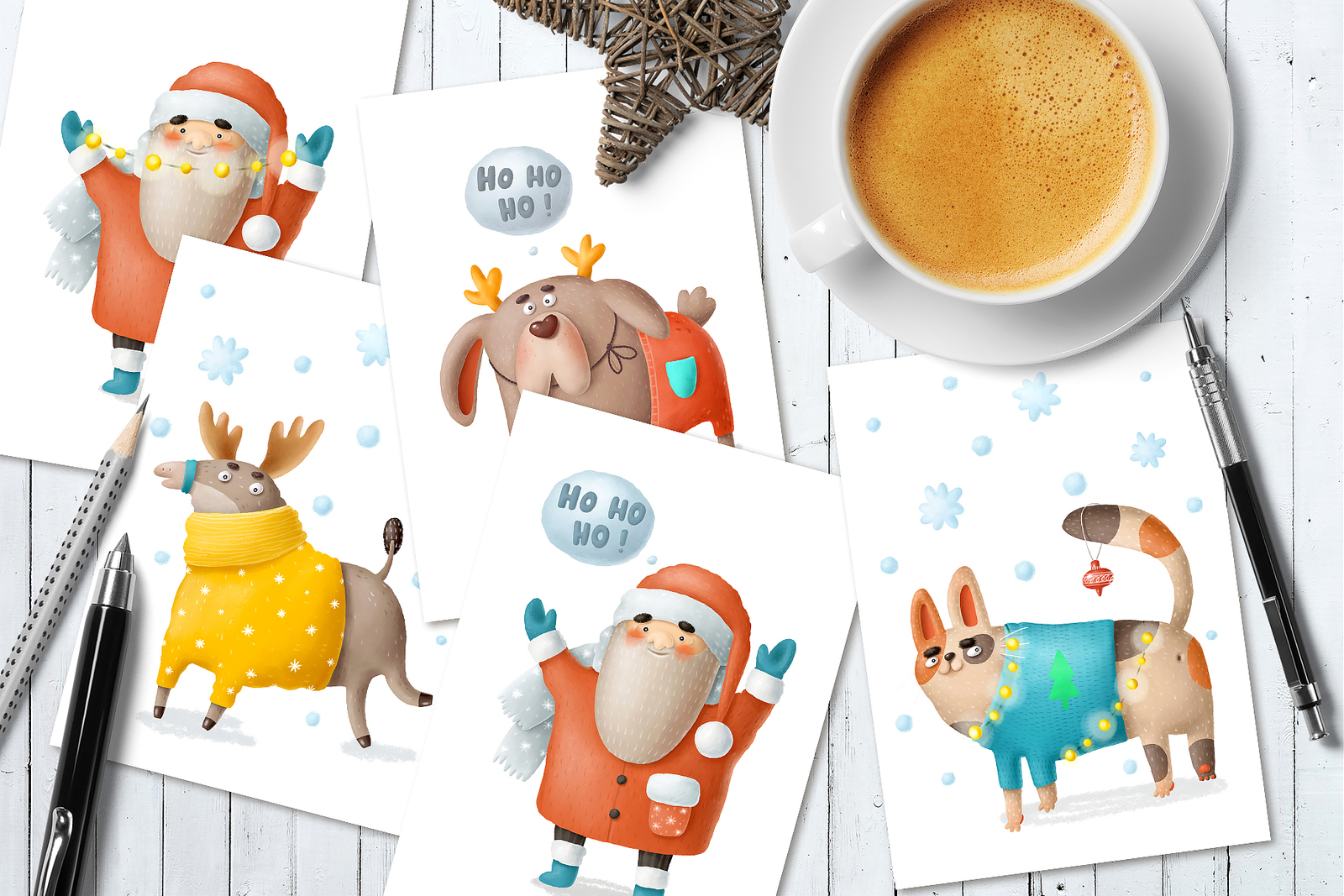 Set of Christmas illustrations