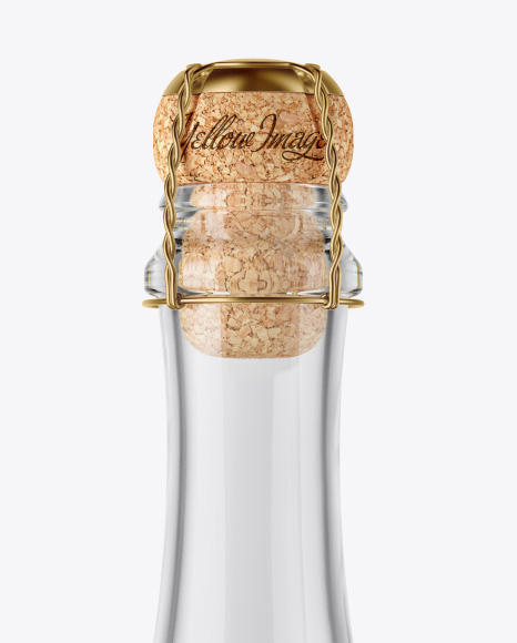 White Wine Bottle with Foil Mockup