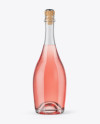 Rose Wine Bottle with Foil Mockup