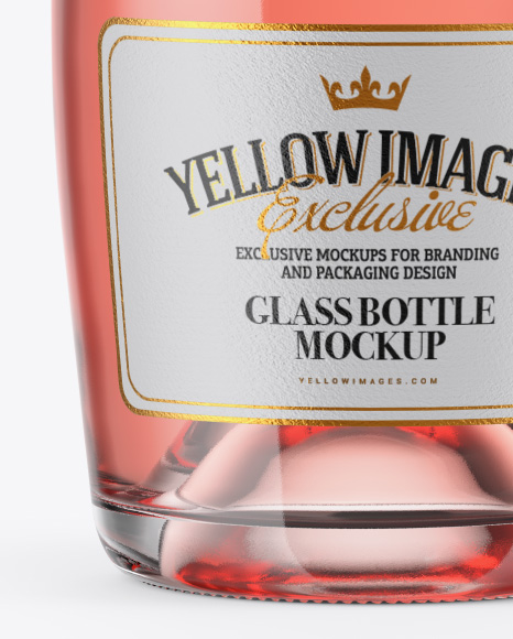 Rose Wine Bottle with Foil Mockup