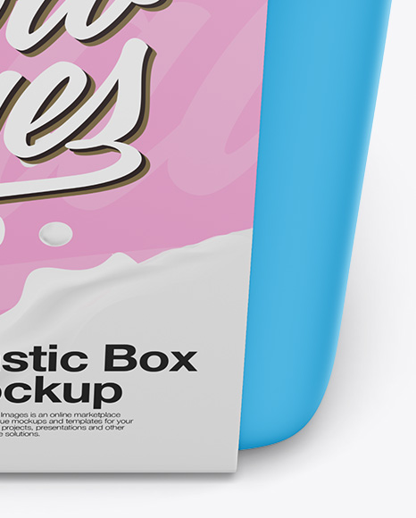 Plastic Box Mockup - Front View (High Angle Shot)