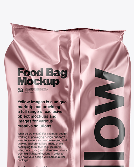 Matte Metallic Food Bag Mockup