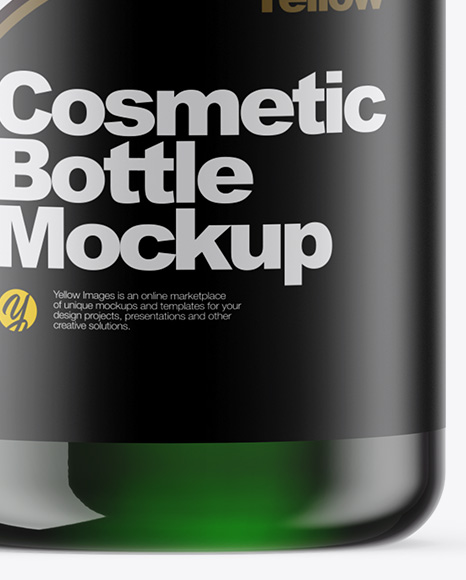 Green Cosmetic Bottle Mockup