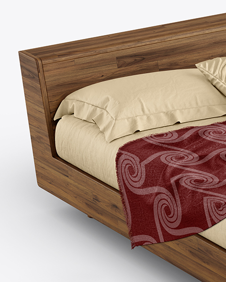 Wooden Double Bed Mockup