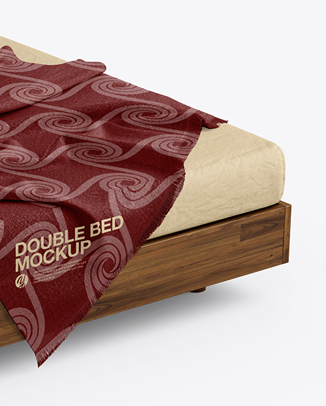 Wooden Double Bed Mockup