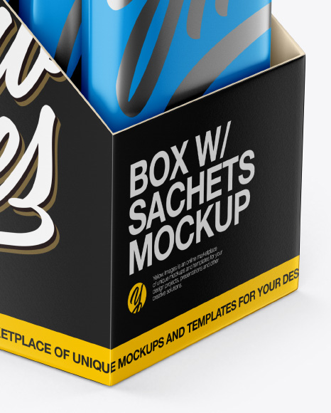 Box with Sachets Mockup