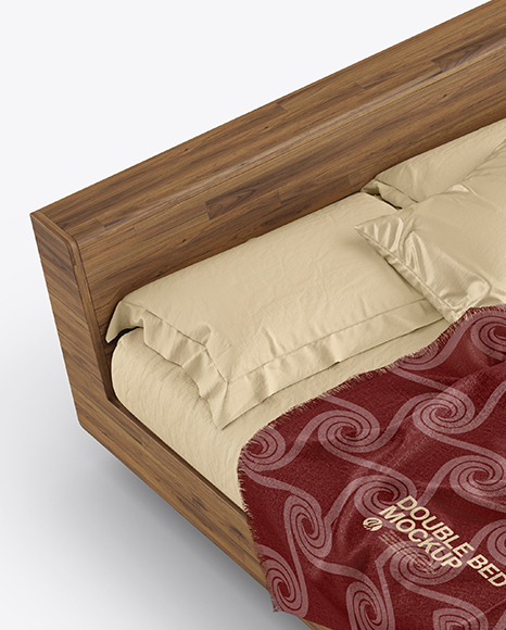 Wooden Double Bed Mockup