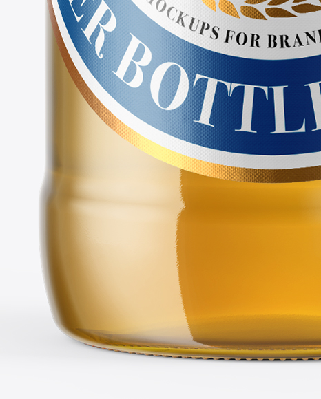 500ml Clear Glass Lager Beer Bottle Mockup