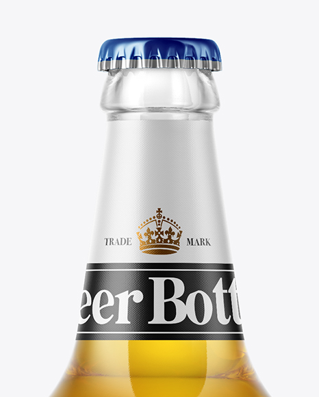 500ml Clear Glass Lager Beer Bottle Mockup