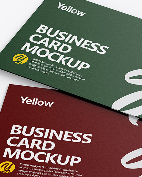 Two Paper Business Card Mockup