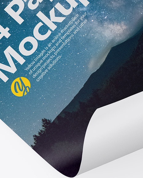 Glossy A4 Paper Mockup