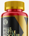 Metallic Plastic Pills Bottle Mockup - Hero Shot